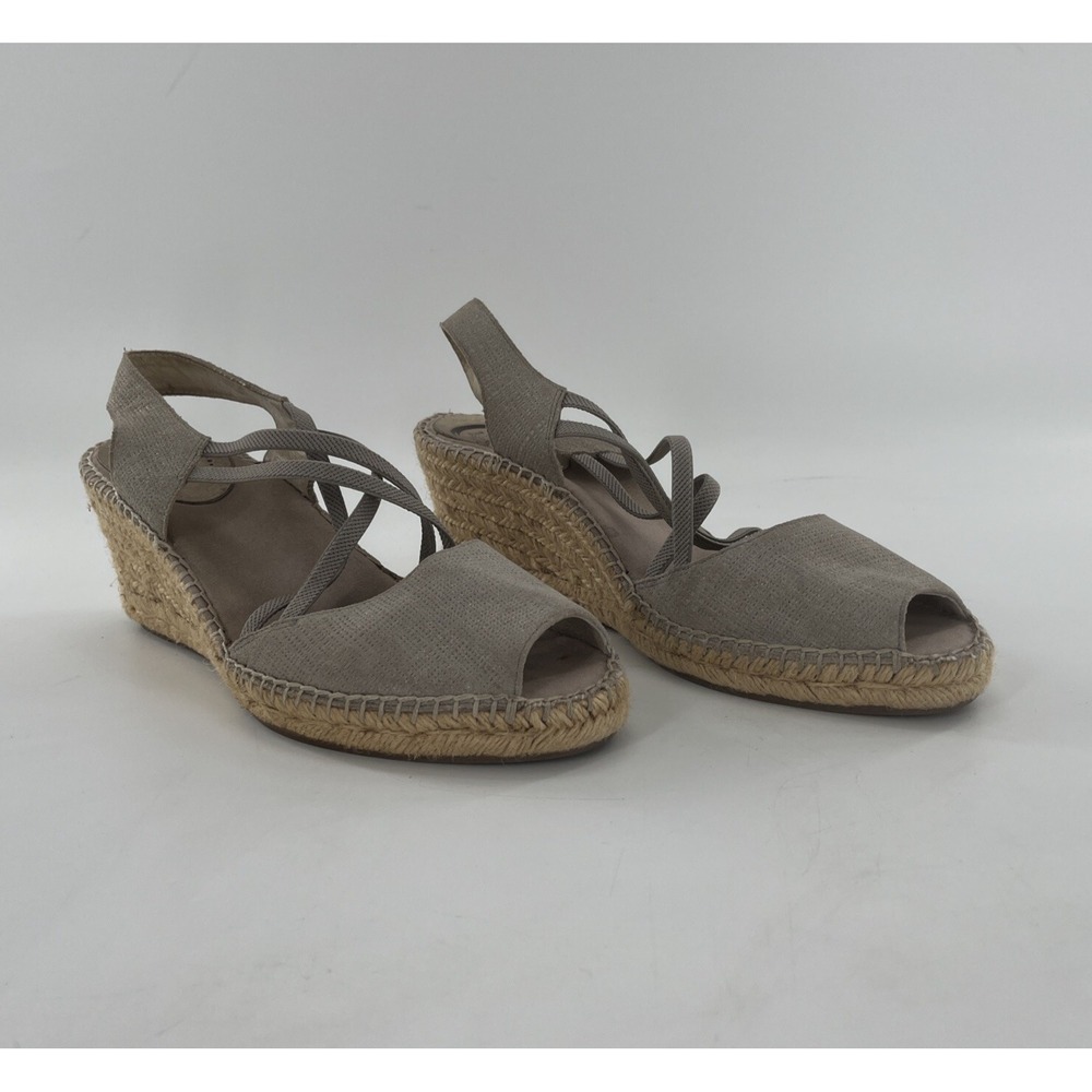 Abeo Bio System Espadrille Wedge Sandals Beige Comfort Arch Support Womens 10 N
